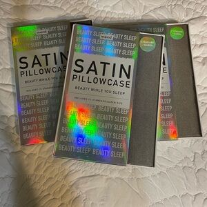 3 New Satin Pillowcases - Gunmetal Gray - Standard / Queen